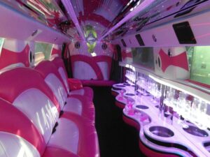Pink Hummer limo Interior For Prom