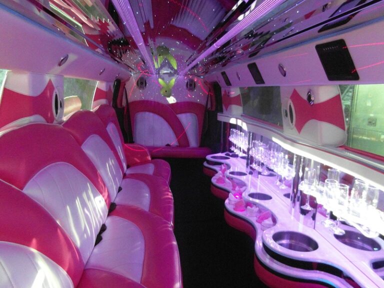 Pink Hummer limo Interior For Prom