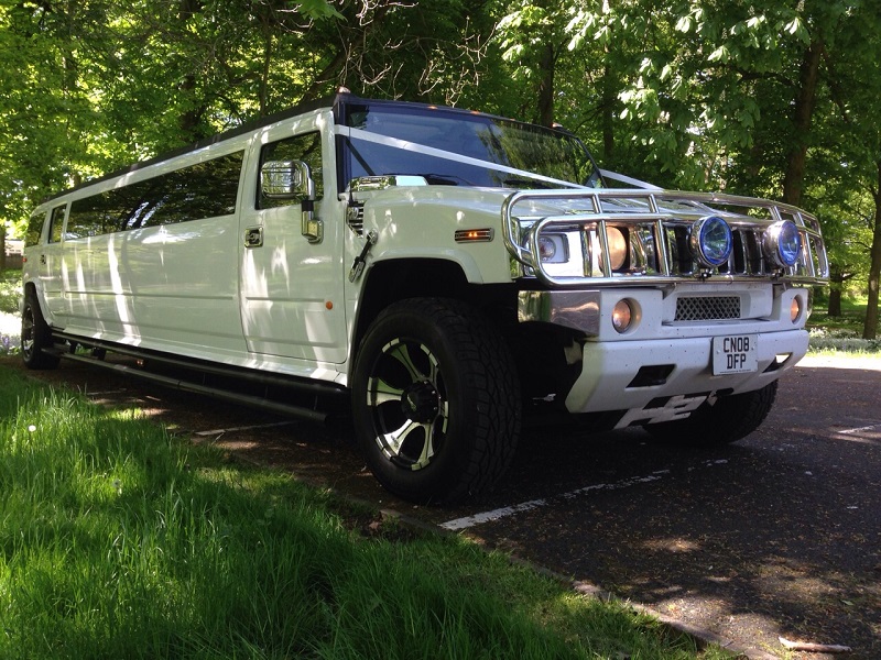 White Hummer Exterior (Prom Car Hire)